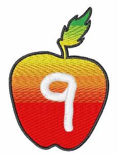 Picture of Apple Font Number 9 Machine Embroidery Design