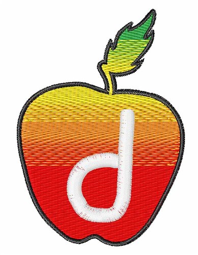 Apple Font Lowercase d Machine Embroidery Design
