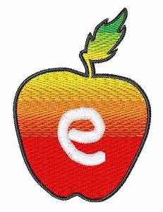 Picture of Apple Font Lowercase e Machine Embroidery Design