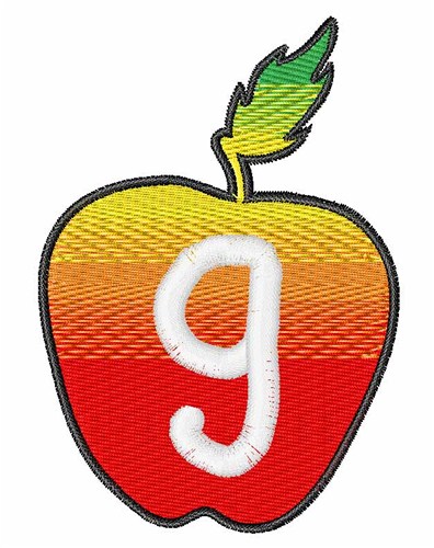 Apple Font Lowercase g Machine Embroidery Design