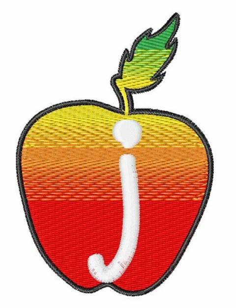 Picture of Apple Font Lowercase j Machine Embroidery Design