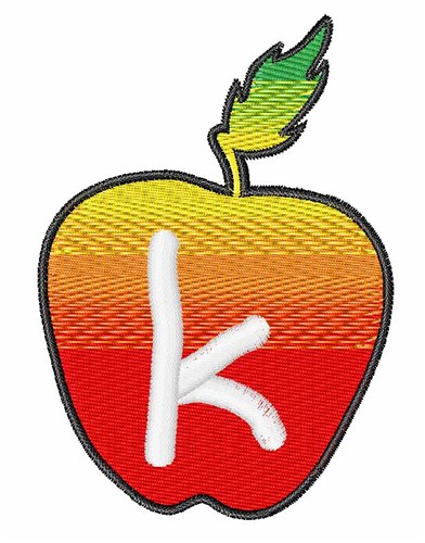 Apple Font Lowercase k Machine Embroidery Design