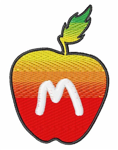 Apple Font Lowercase m Machine Embroidery Design