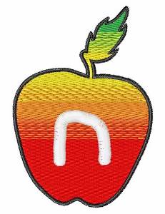 Picture of Apple Font Lowercase n Machine Embroidery Design