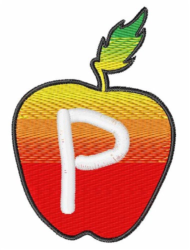 Apple Font Lowercase p Machine Embroidery Design