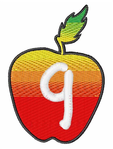 Apple Font Lowercase q Machine Embroidery Design