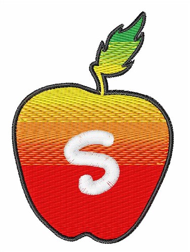 Apple Font Lowercase s Machine Embroidery Design