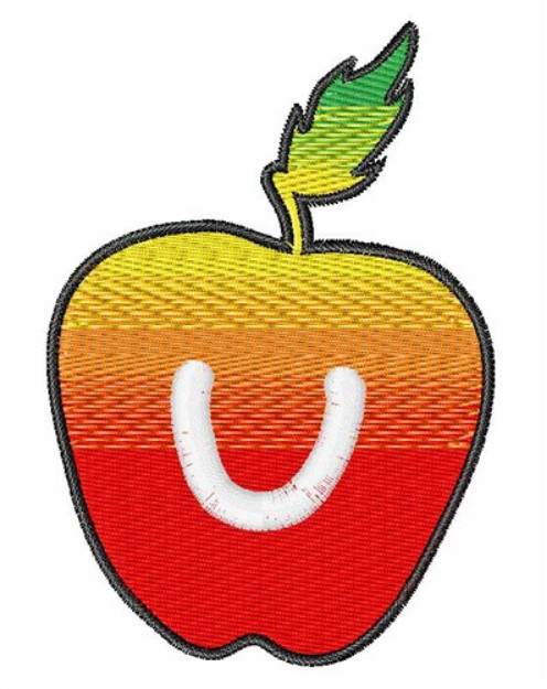 Picture of Apple Font Lowercase u Machine Embroidery Design