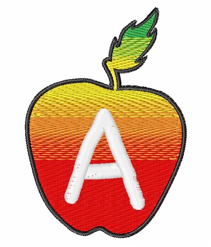 Apple  Font Uppercase A Machine Embroidery Design