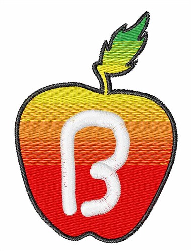 Apple Font Uppercase B Machine Embroidery Design