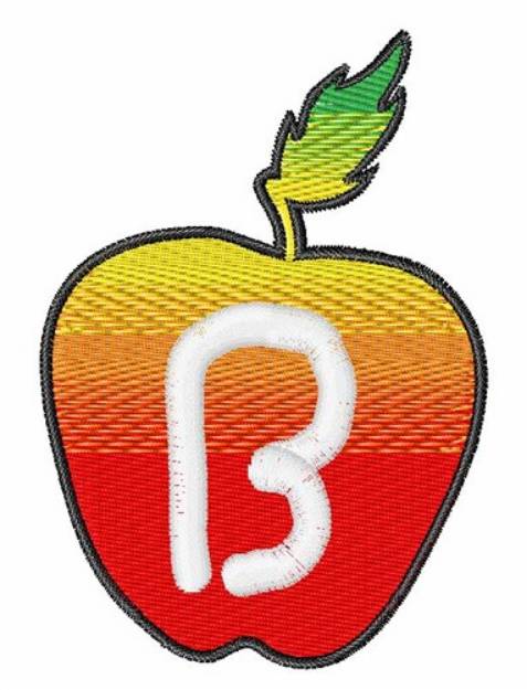 Picture of Apple Font Uppercase B Machine Embroidery Design