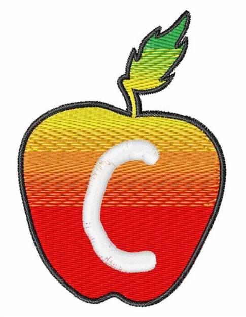 Picture of Apple Font Uppercase C Machine Embroidery Design
