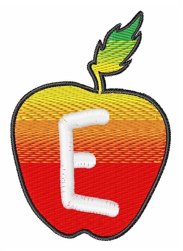 Apple Font Uppcercase E Machine Embroidery Design