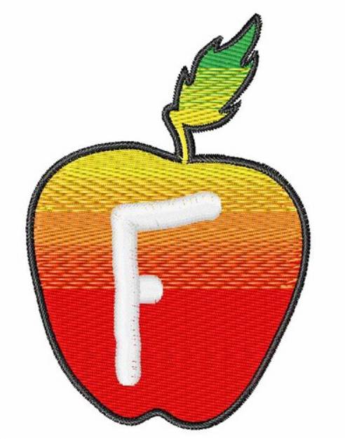 Picture of Apple Font Uppercase F Machine Embroidery Design