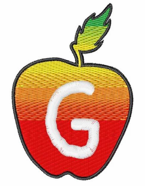 Picture of Apple Font Uppercase G Machine Embroidery Design