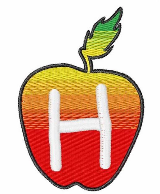 Picture of Apple Font Uppercase H Machine Embroidery Design