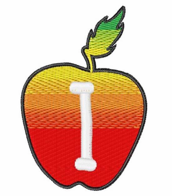 Picture of Apple Font Uppercase I Machine Embroidery Design