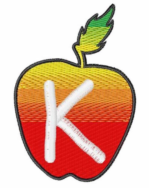 Picture of Apple Font Uppercase K Machine Embroidery Design