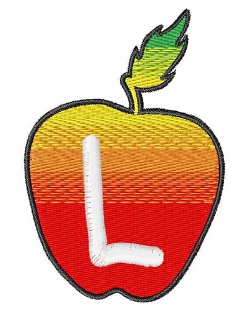 Picture of Apple Font Uppercase L Machine Embroidery Design