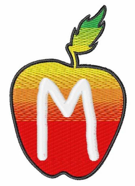 Picture of Apple Font Uppercase M Machine Embroidery Design
