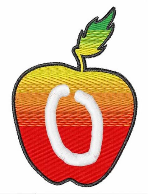 Picture of Apple Font Uppercase O Machine Embroidery Design