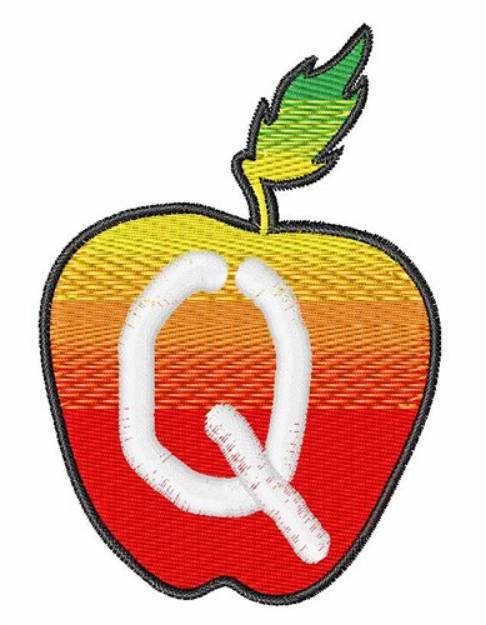Picture of Apple Font Uppercase Q Machine Embroidery Design