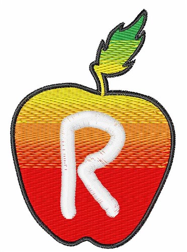 Apple Font Uppercase R Machine Embroidery Design