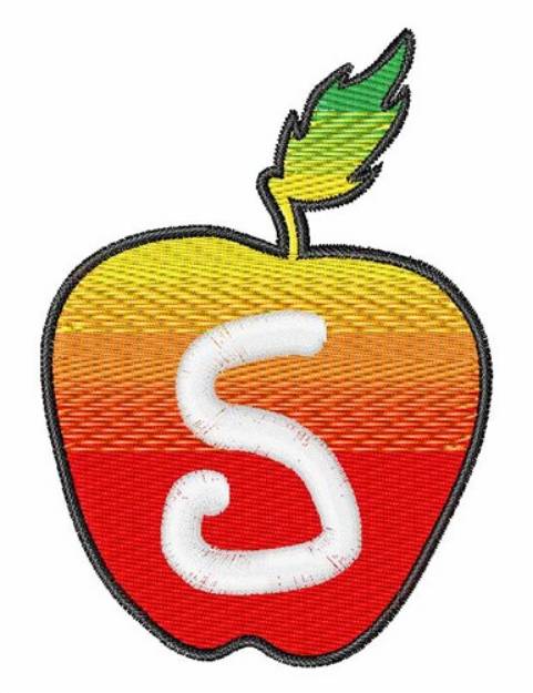 Picture of Apple Font Uppercase S Machine Embroidery Design