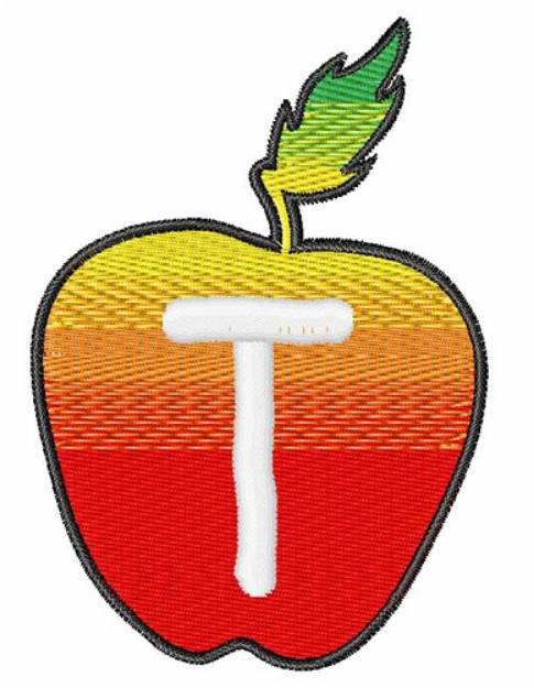 Picture of Apple Font Uppercase T Machine Embroidery Design