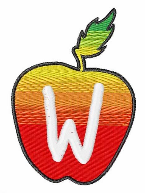 Picture of Apple Font Uppercase W Machine Embroidery Design