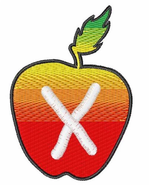 Picture of Apple Font Uppercase X Machine Embroidery Design