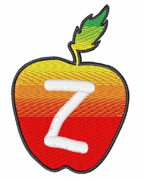 Picture of Apple Font Uppercase Z Machine Embroidery Design