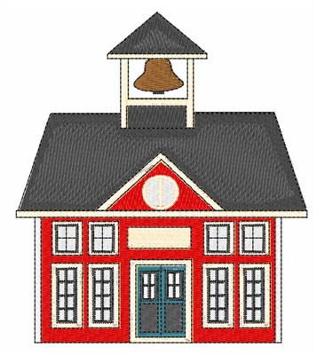Red School House Machine Embroidery Design