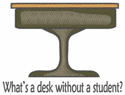 Desk Without Student Machine Embroidery Design