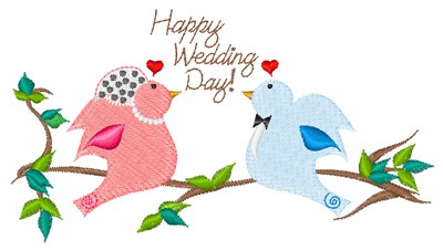 Happy Wedding Day Machine Embroidery Design