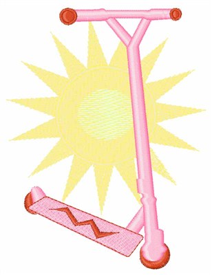 Pink Scooter Machine Embroidery Design