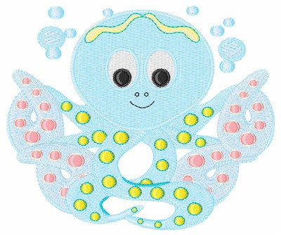 Blue Octopus Machine Embroidery Design