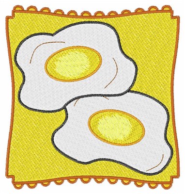 Eggs on a Plate Machine Embroidery Design