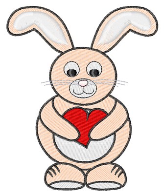 Bunny & Heart Machine Embroidery Design