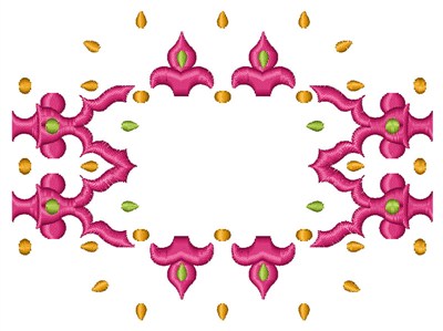 Pink Deco Border Machine Embroidery Design
