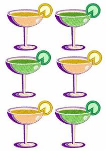 Picture of Cocktail Glasses Machine Embroidery Design