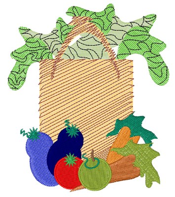 Grocery Bag Machine Embroidery Design