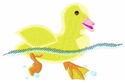 Swimming Duck Machine Embroidery Design