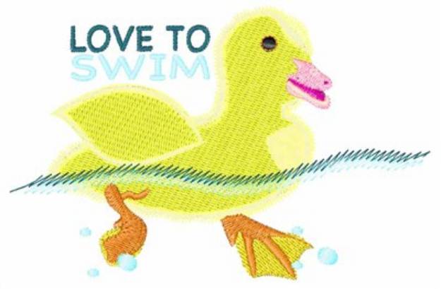Picture of Love to Swim Machine Embroidery Design