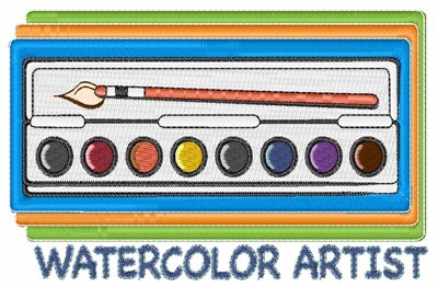 Watercolor Artist Machine Embroidery Design