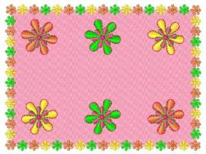 Picture of Floral Placemat Machine Embroidery Design