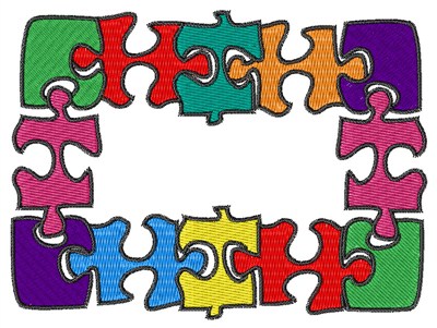 Puzzle Pieces Machine Embroidery Design