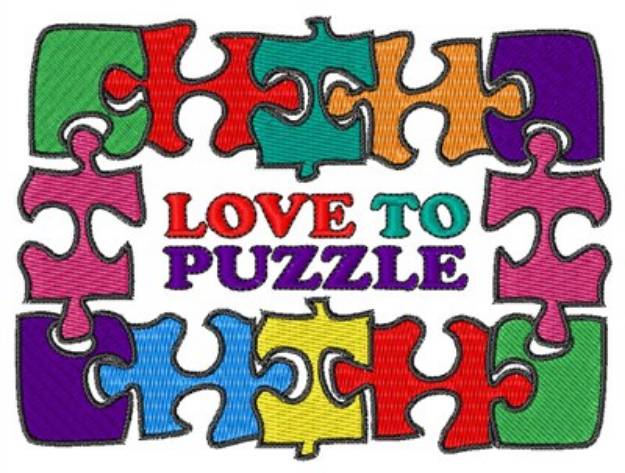 Picture of Love to Puzzle Machine Embroidery Design