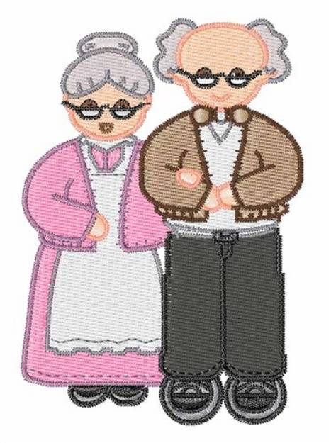 Picture of Grandmother Grandfather Machine Embroidery Design