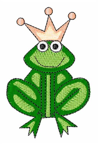 Prince Frog Machine Embroidery Design